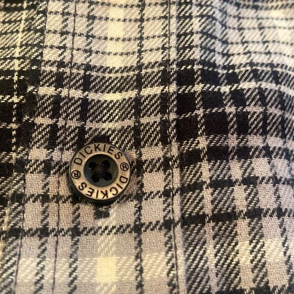 Men’s black and white dickies flannel size 2XL - Picture 7 of 8